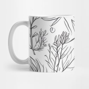 Herbs Lineart Pattern #001 Mug